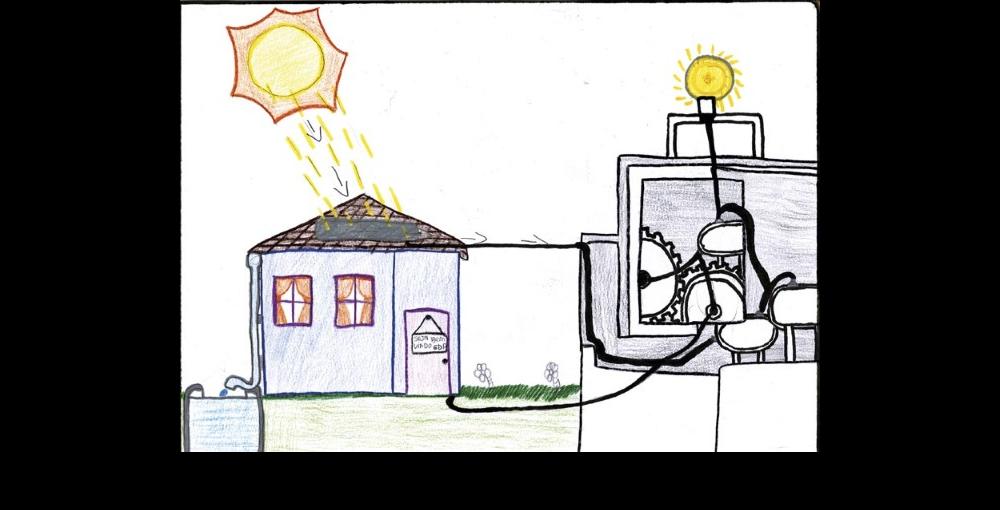 PAULA, Wendnaily Izadora T. de; Light of Our Future - Solar Economy; Prof. Ednéia Ferreira Martins; 7th Year; EMEIEF Aládia Trindade Paiva; Baixo Guandu - ES; Pencil graphite color pencil and marker; 2015.
